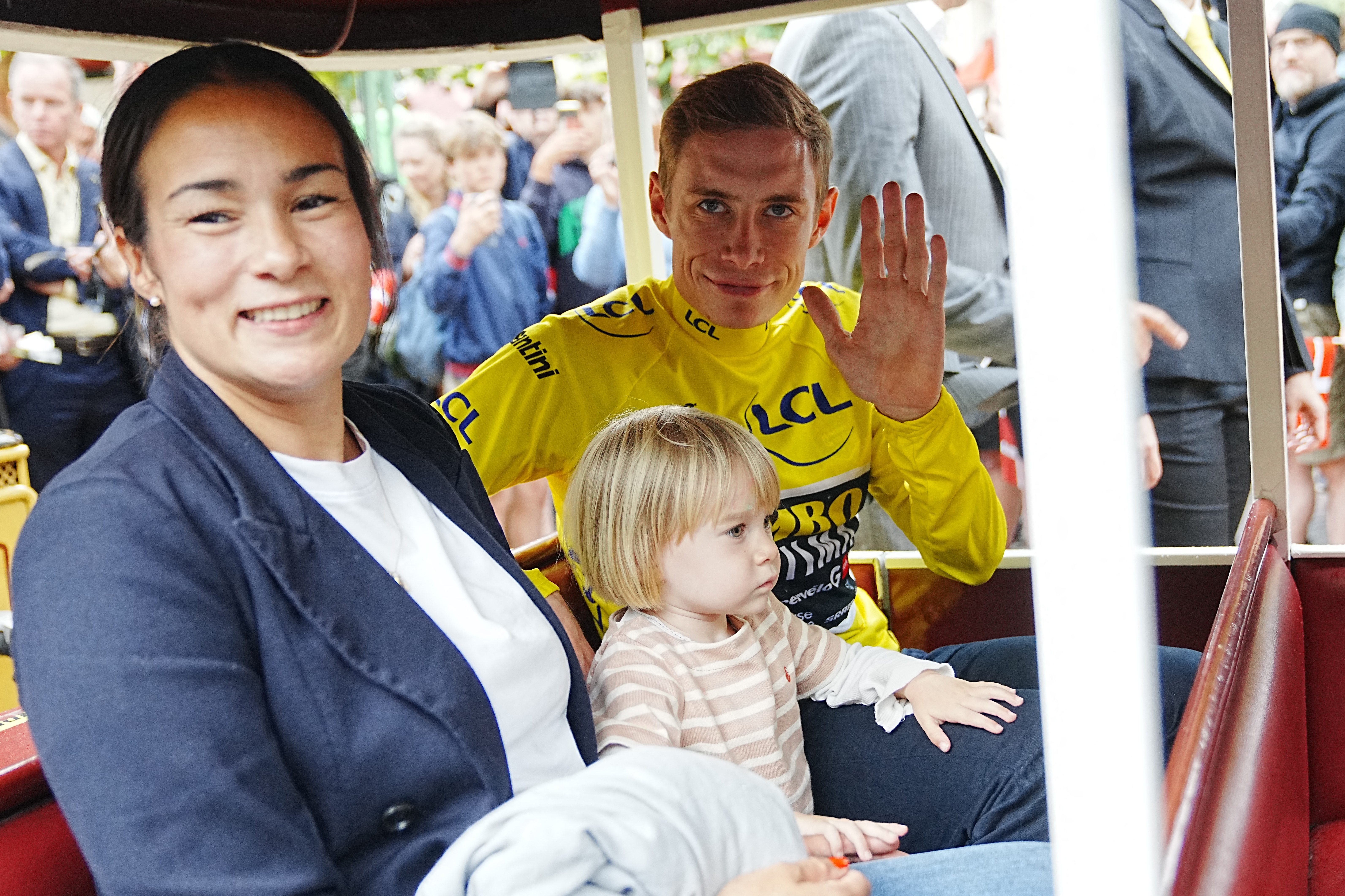 Jonas Vingegaard mit seiner Frau und Managerin Trine Vingegaard Hansen.