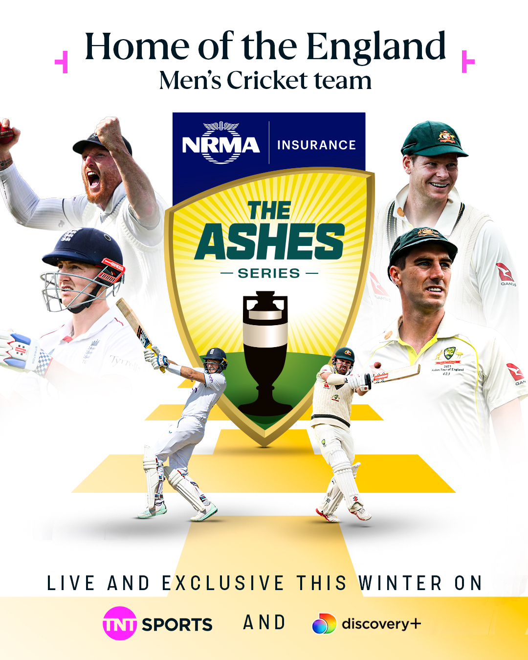 England's bid to win back the Ashes for the first time in a decade will be shown live and exclusively on TNT Sports this winter
