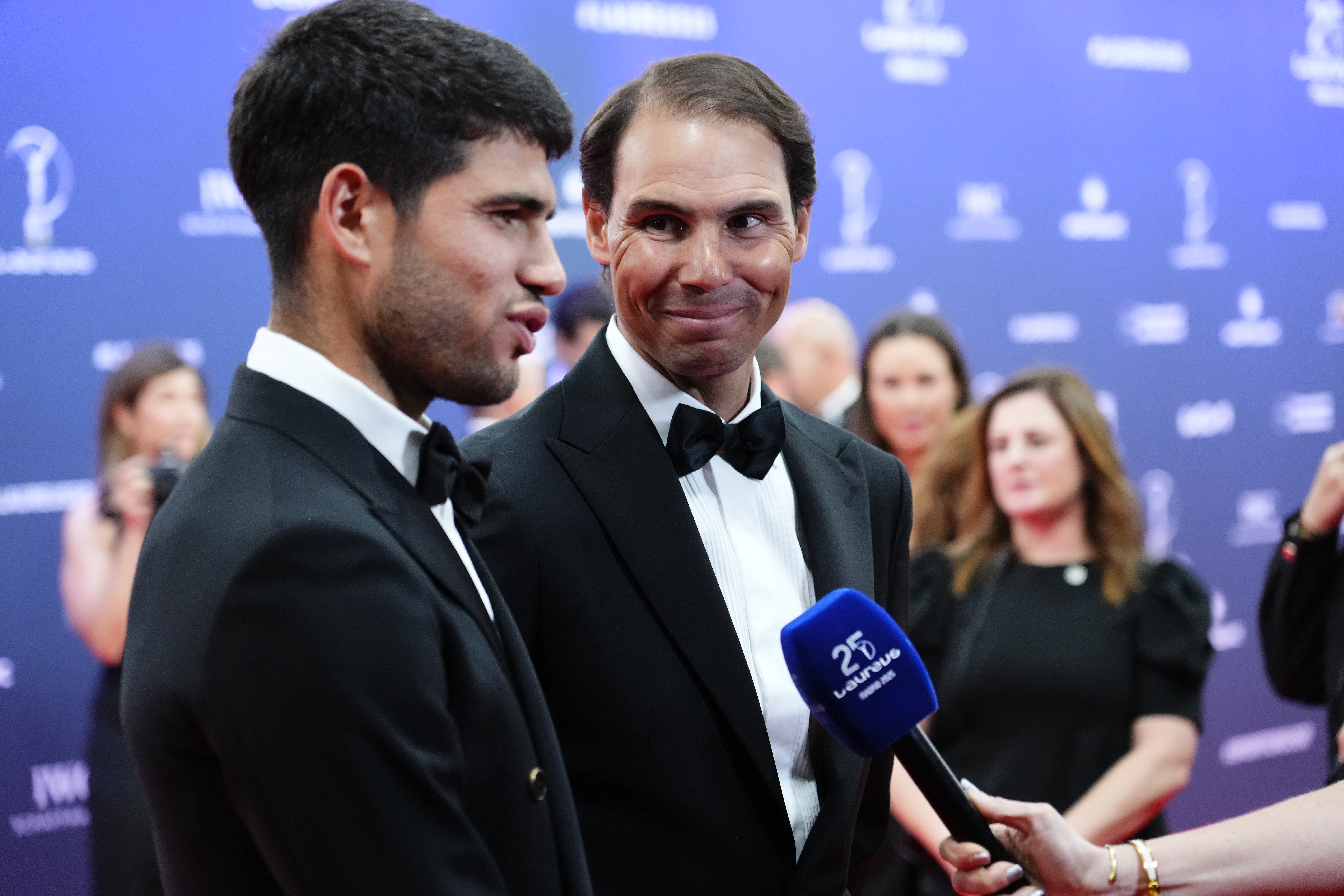 Two Spanish exceptional talents: Carlos Alcaraz and Rafael Nadal.