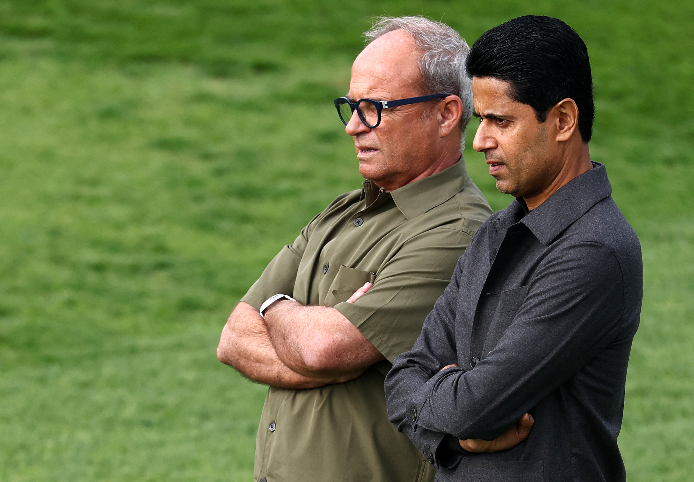 PSG-Stratege mit Präsident Nasser Al-Khelaifi.