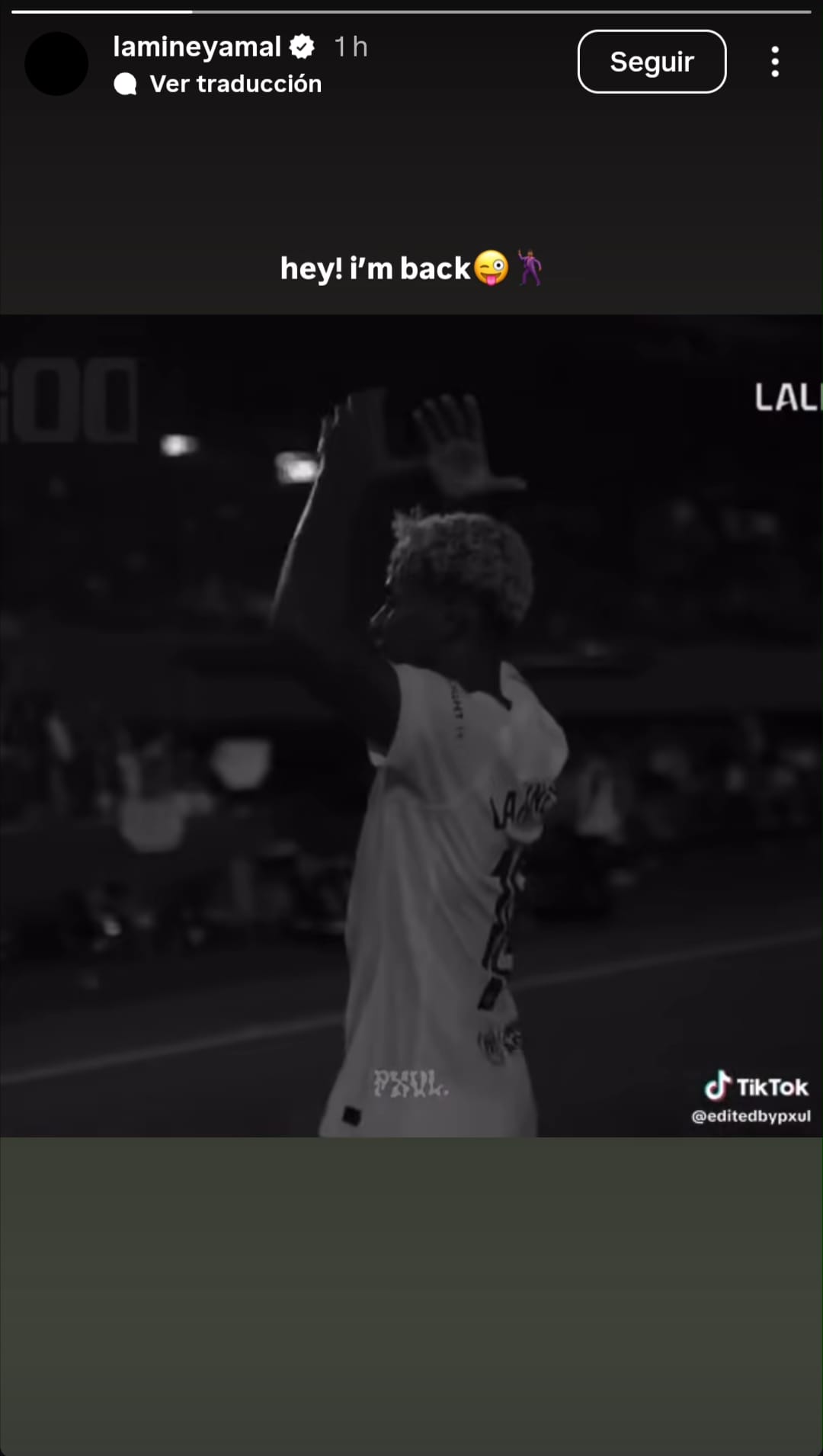 Lamine Yamal anuncia su vuelta en redes sociales