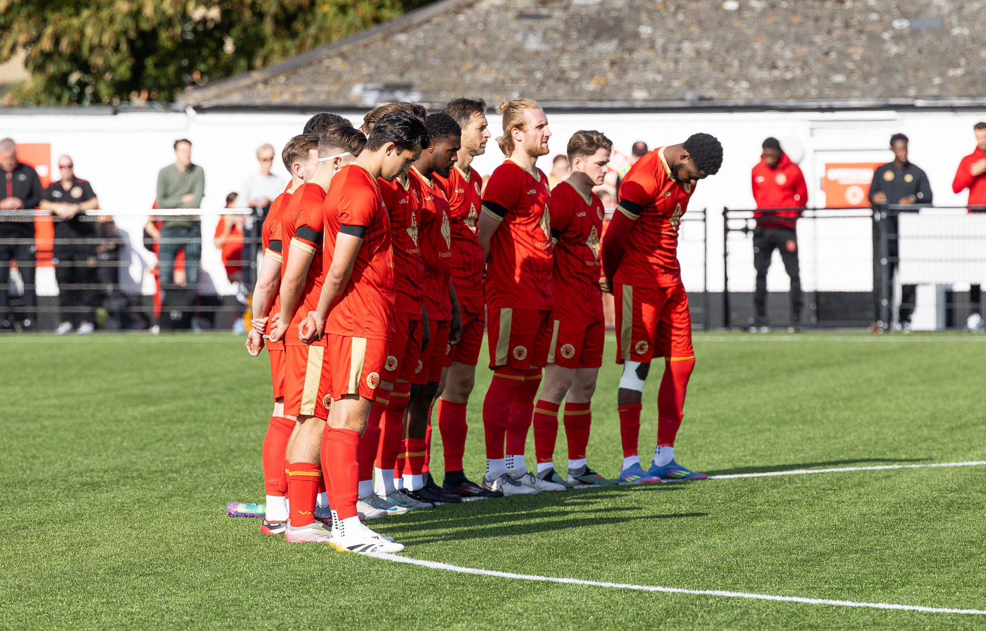 A minute's silence is observed for Billy Vigar (credit: Les Biggs)