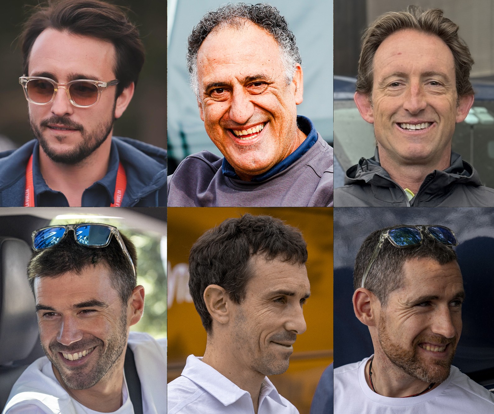 Todas las caras al frente de Movistar Tem en 2026: Sebastián Unzué, Chente García Acosta, Matthew White, Iván Velasco, Xabier Muriel e Íñigo Michelena.