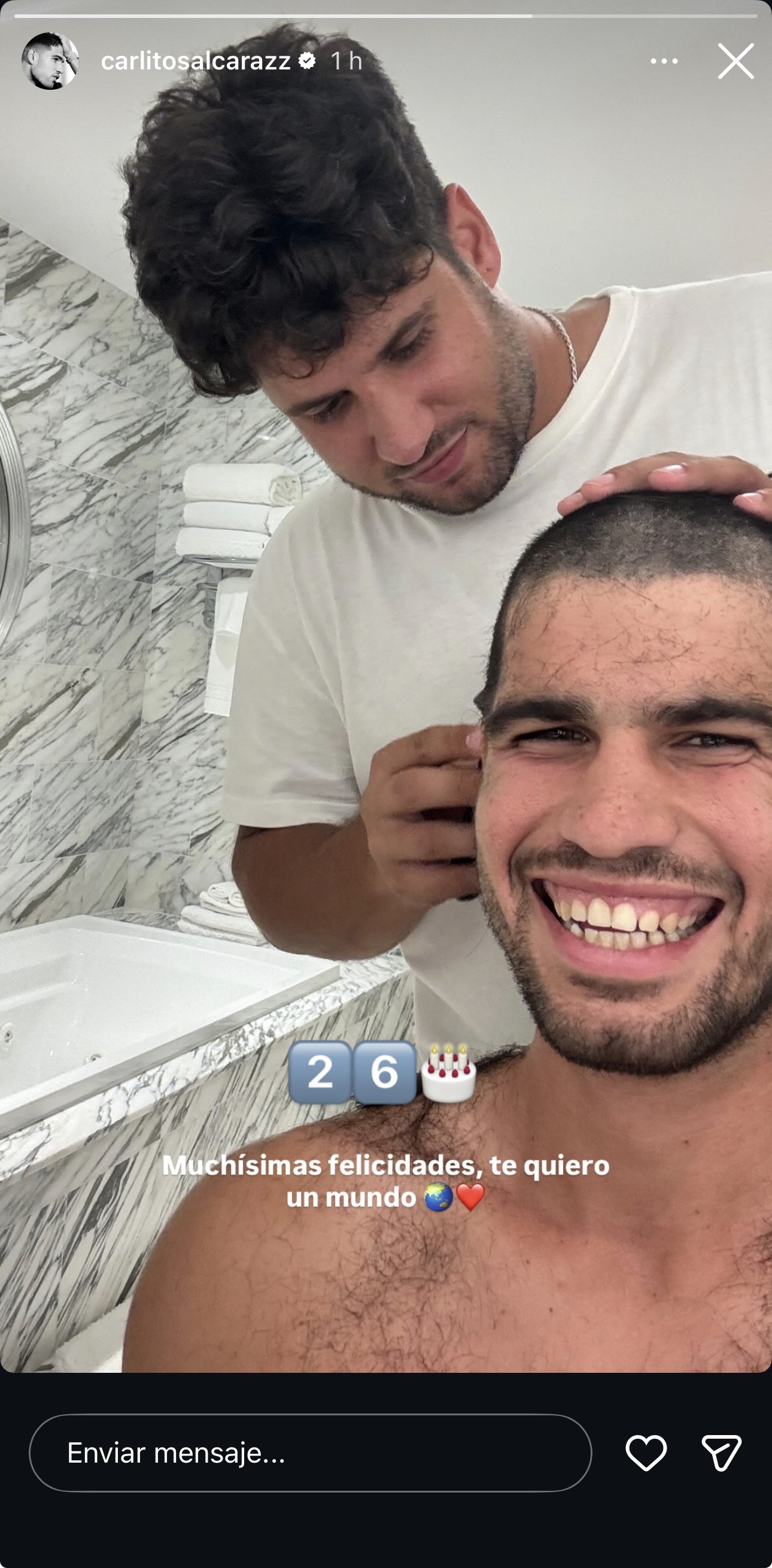 La felicitación de cumpleaños de Carlos Alcaraz a su hermano mayor, Álvaro