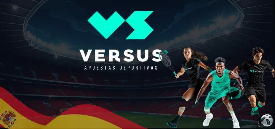 Interfaz de usuario moderna de Versus Apuestas mostrando eventos deportivos en vivo y cuotas