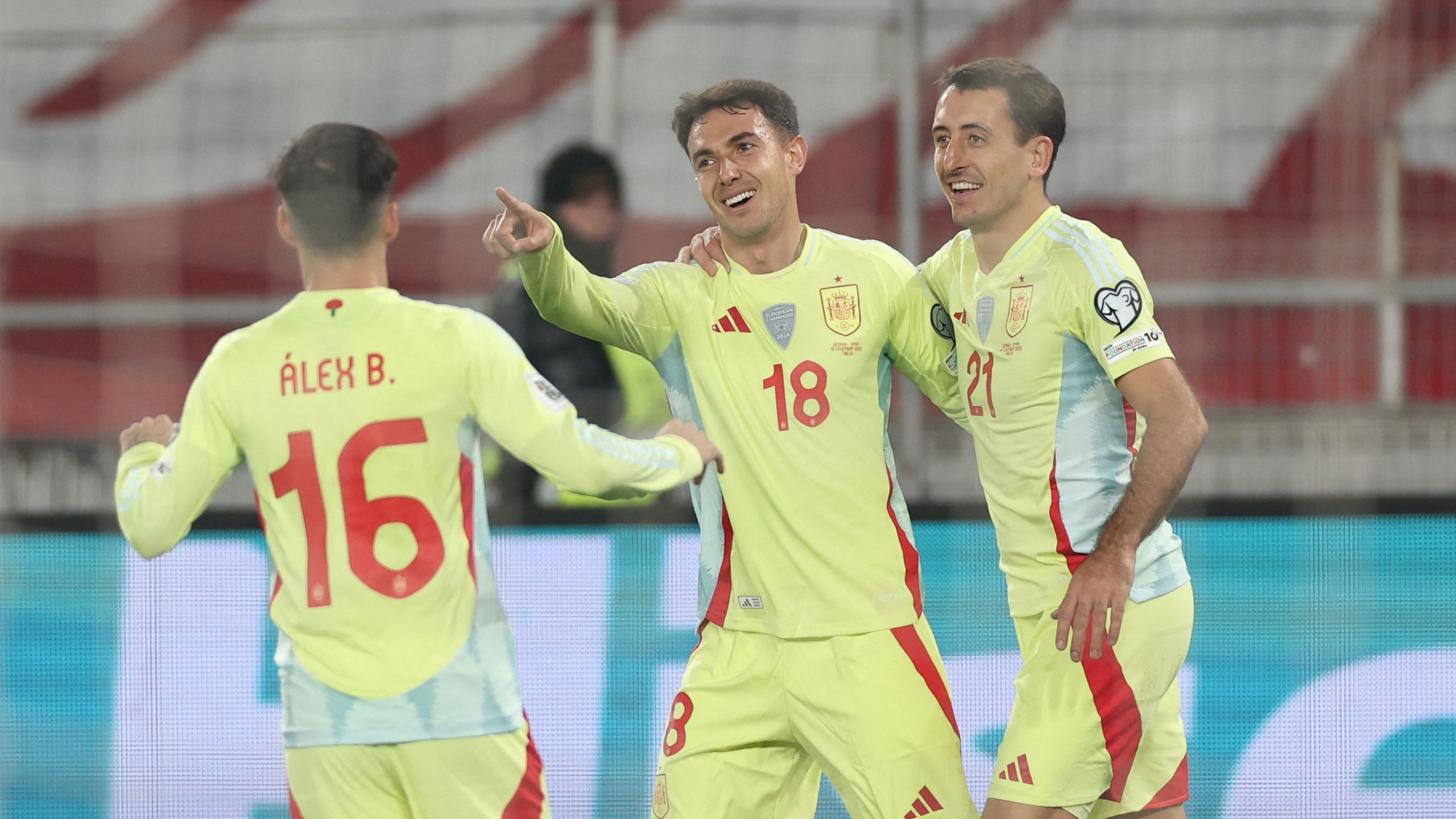 Oyarzabal double puts Spain on brink of World Cup qualification