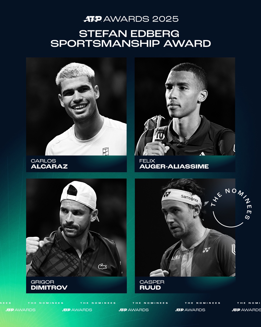 Nominados ATP al premio a la deportividad 2025