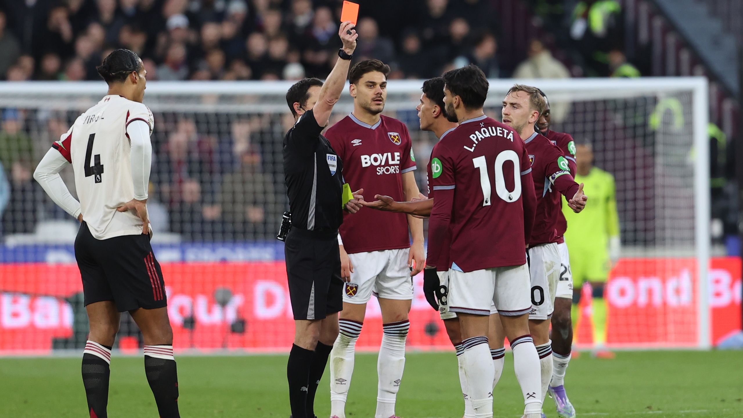 Image for 'Disappointed' Paqueta 'suffering' after red card, admits Nuno