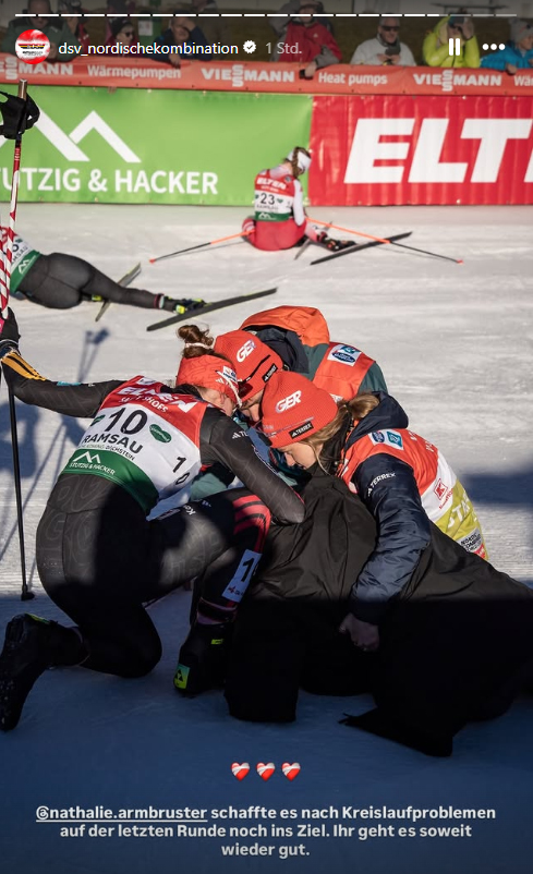 Die DSV-Kolleginnen kümmern sich um Nathalie Armbruster