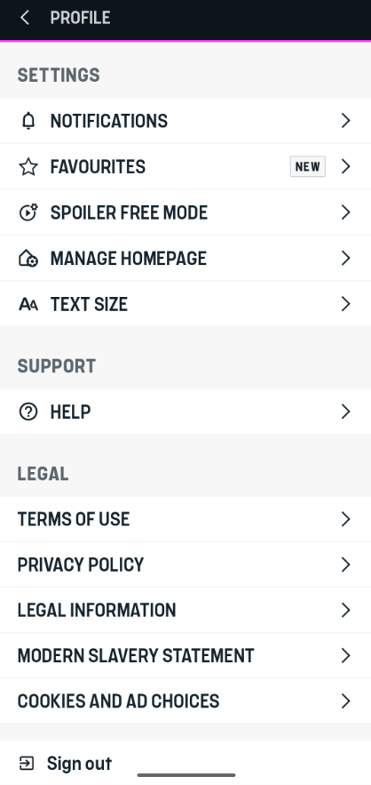 TNT Sports notifications process - step 3
