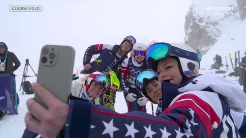 'What should the caption be?' - Vonn has some fun in downhill training