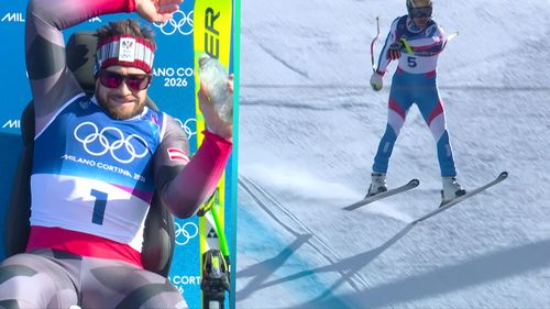 Watch: Near DISASTER as French downhill star JUST avoids crash