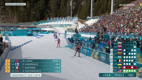 Bezbłędne strzelanie Badacza w pozycji stojącej podczas sztafety mieszanej na ZIO 2026