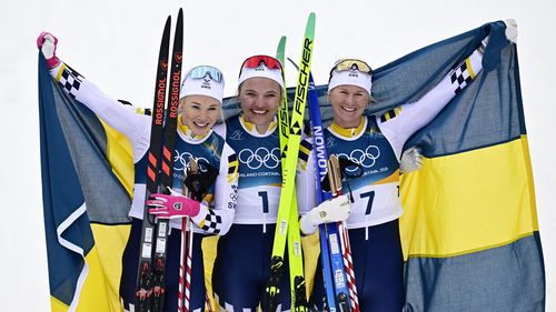 Svéd tarolás a női sífutók sprintjében, Svahn életében először olimpiai bajnok