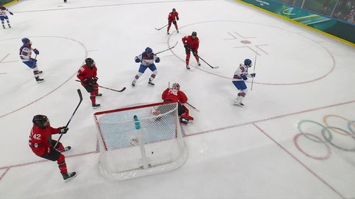 Een magistrale voorzet van Abby Murphy op Hannah Bilka is by far het hoogtepunt van USA tegen Canada