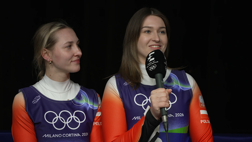 Nikola Domowicz i Dominika Piwkowska po rywalizacji drużynowej saneczkarzy na ZIO 2026