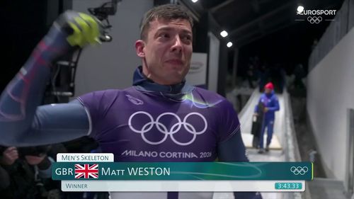 Skeleton topfavoriet Matt Weston zorgt met overmacht voor eerste Britse goud van Milaan Cortina