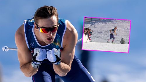 'What is this!' - Nightmare for shirtless skier as he goes wrong way