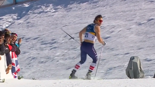 'What is this!' - Nightmare for shirtless skier as he goes wrong way