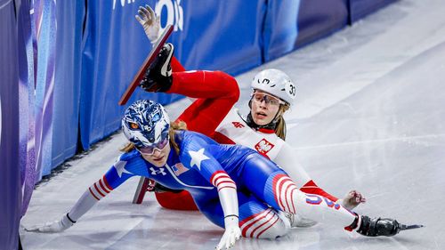 THREE skaters crash out in chaotic short track heat