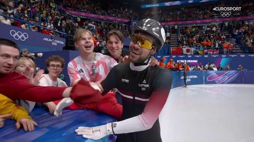 Radość polskich panczenistów na brązowy medal Kruzbergsa w short tracku - IO Mediolan - Cortina 2026