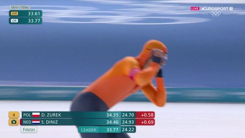 Sebas Diniz komt tekort tijdens olympische 500 meter - Nederlander wordt uiteindelijk vijfde