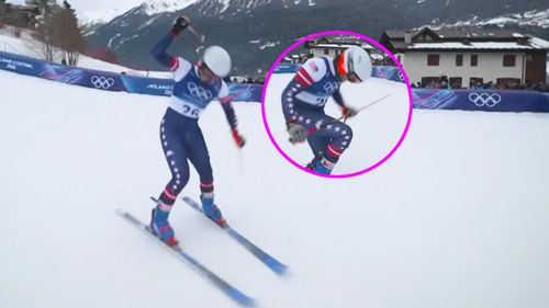 Watch: Violent reaction as skier takes it out on himself