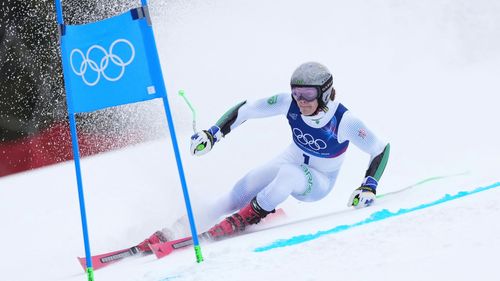 Lucas Pinheiro Braathen, líder del eslalon gigante tras la primera manga a costa de Odermatt