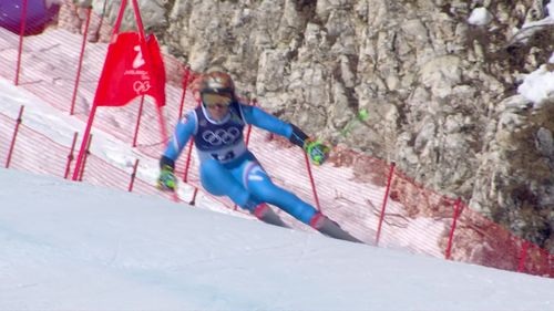 Federica Brignone noteert de snelste tijd op de reuzenslalom 