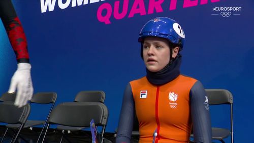 Teleurstelling bij Michelle Velzeboer na het mislopen van een plek in de halve finales 1.000 meter