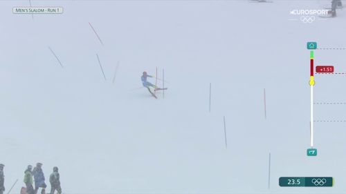 Vinatzer  attacca, ma inforca: i suoi Giochi finiscono con la prima manche dello slalom