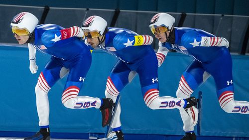 US speed skaters embrace ‘tush push’ in pursuit of Olympic gold