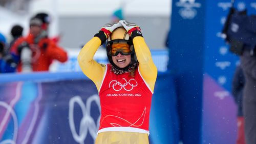 Watch as Germany's Maier secures freestyle skiing women’s ski cross gold