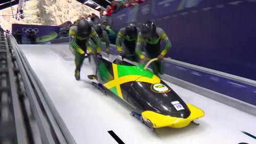 "Cool Runnings" in der Cortina-Edition: Jamaikas Viererbob im ersten Lauf
