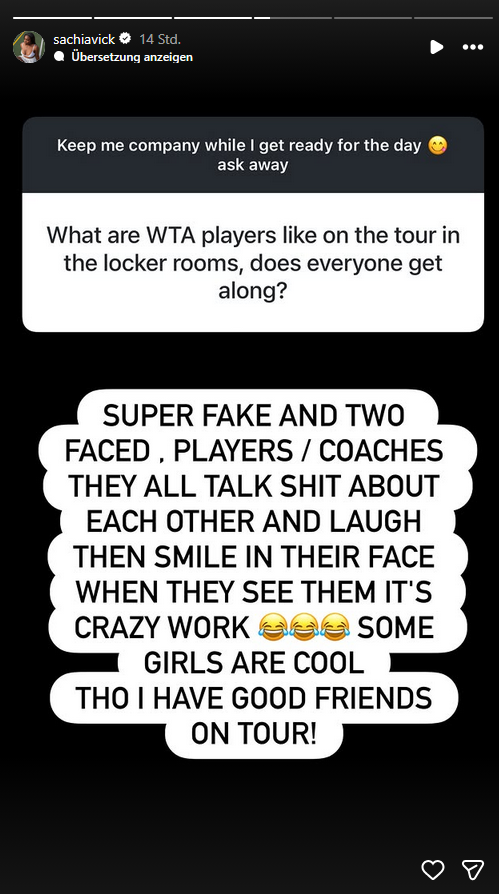Sachia Vickery wurde auf Instagram deutlich