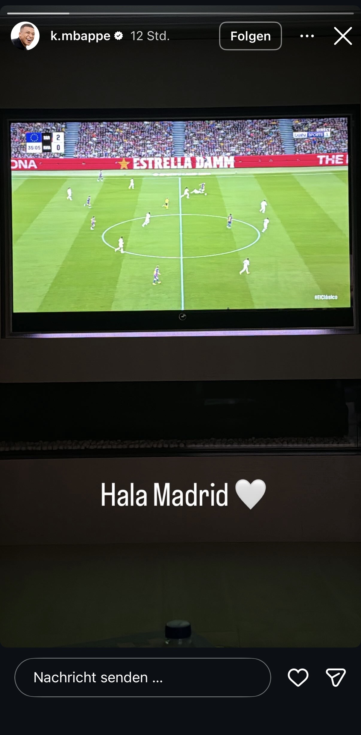 Kylian Mbappé postete am Sonntag diese Instagram-Story