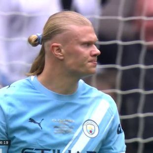Haaland denied first FA Cup final goal by offside flag