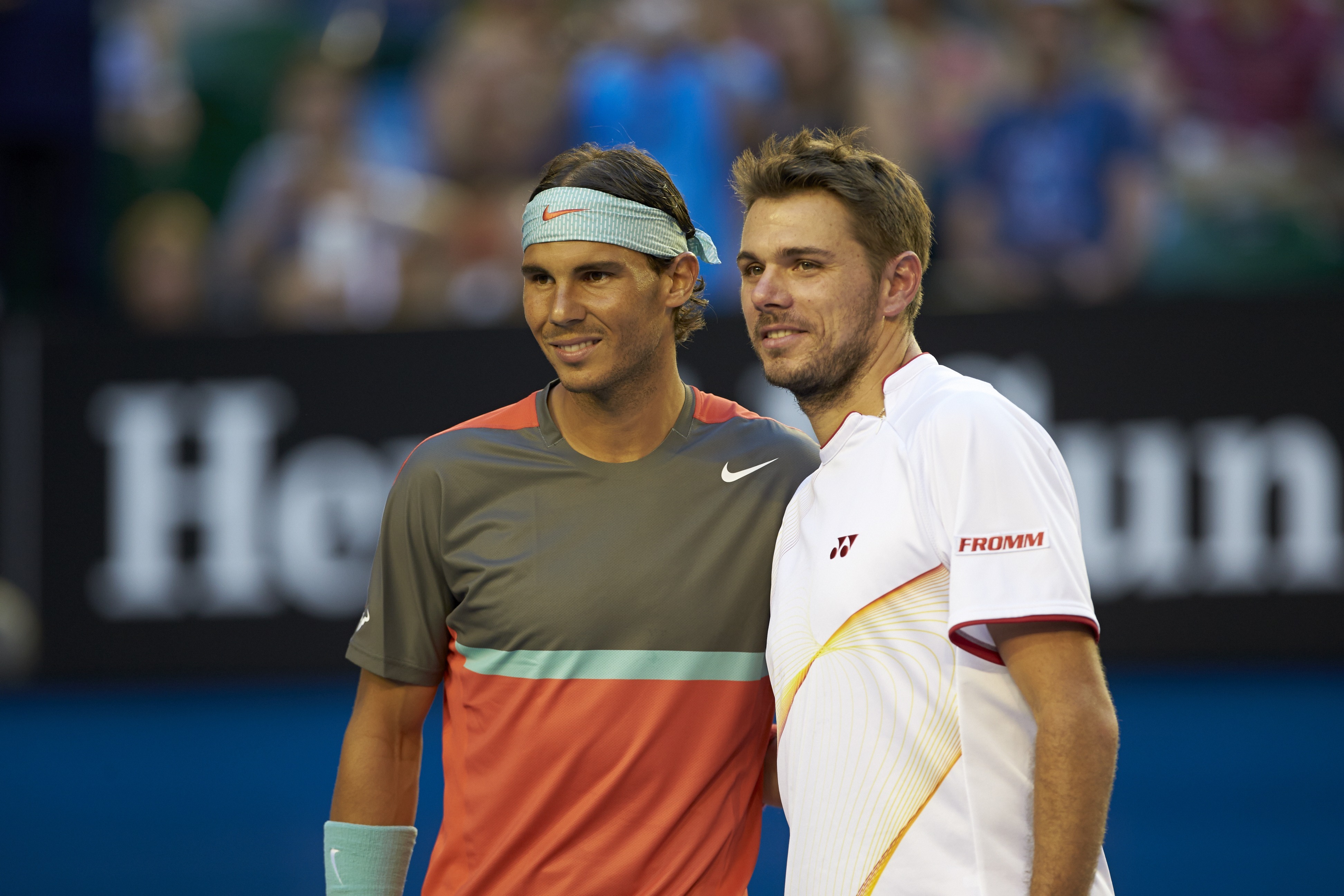 Rafael Nadal und Stan Wawrinka vor dem Finale der Australian Open 2014