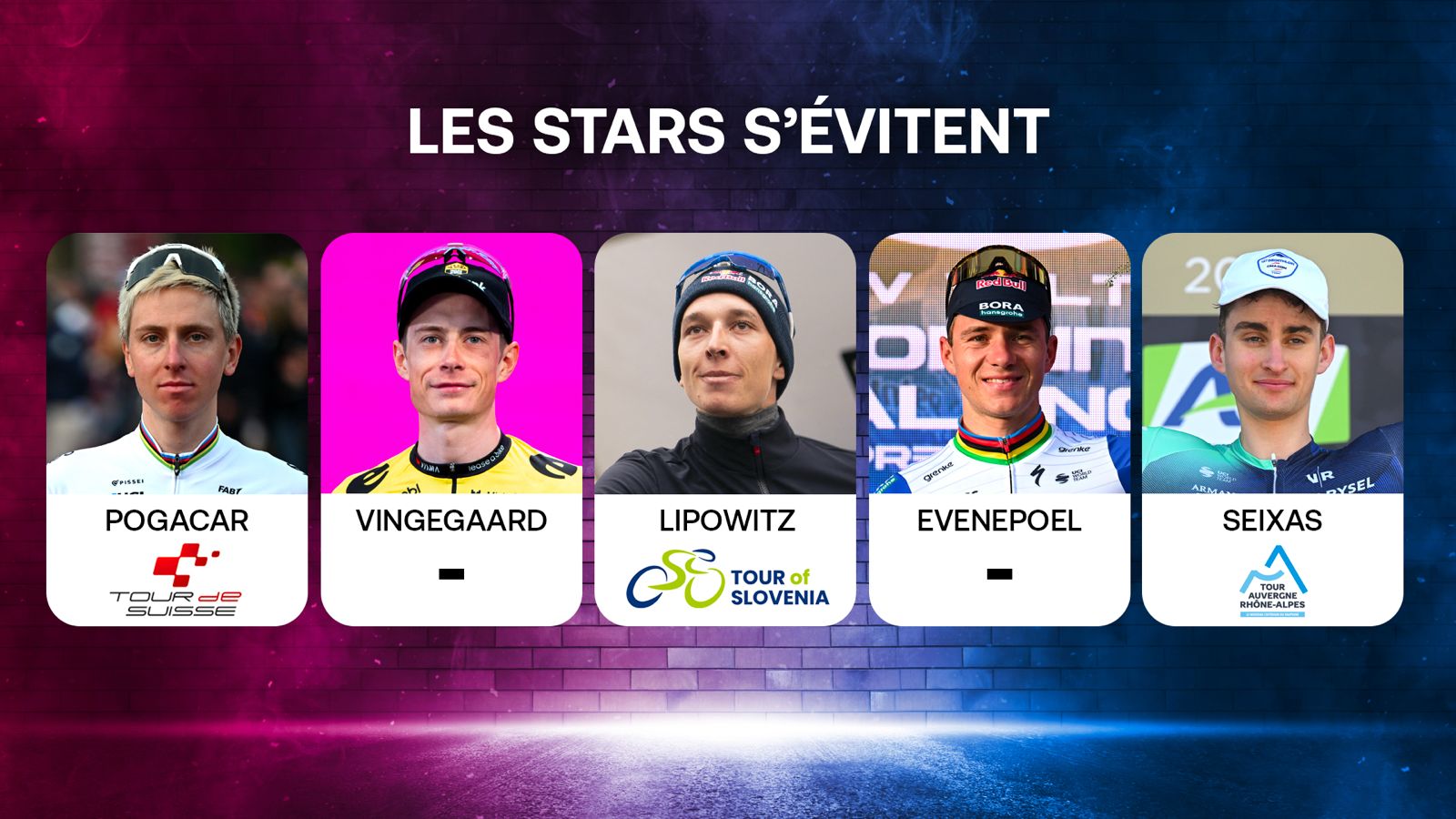 Le programme de Pogacar, Vingegaard, Lipowitz, Evenepoel et Seixas en juin