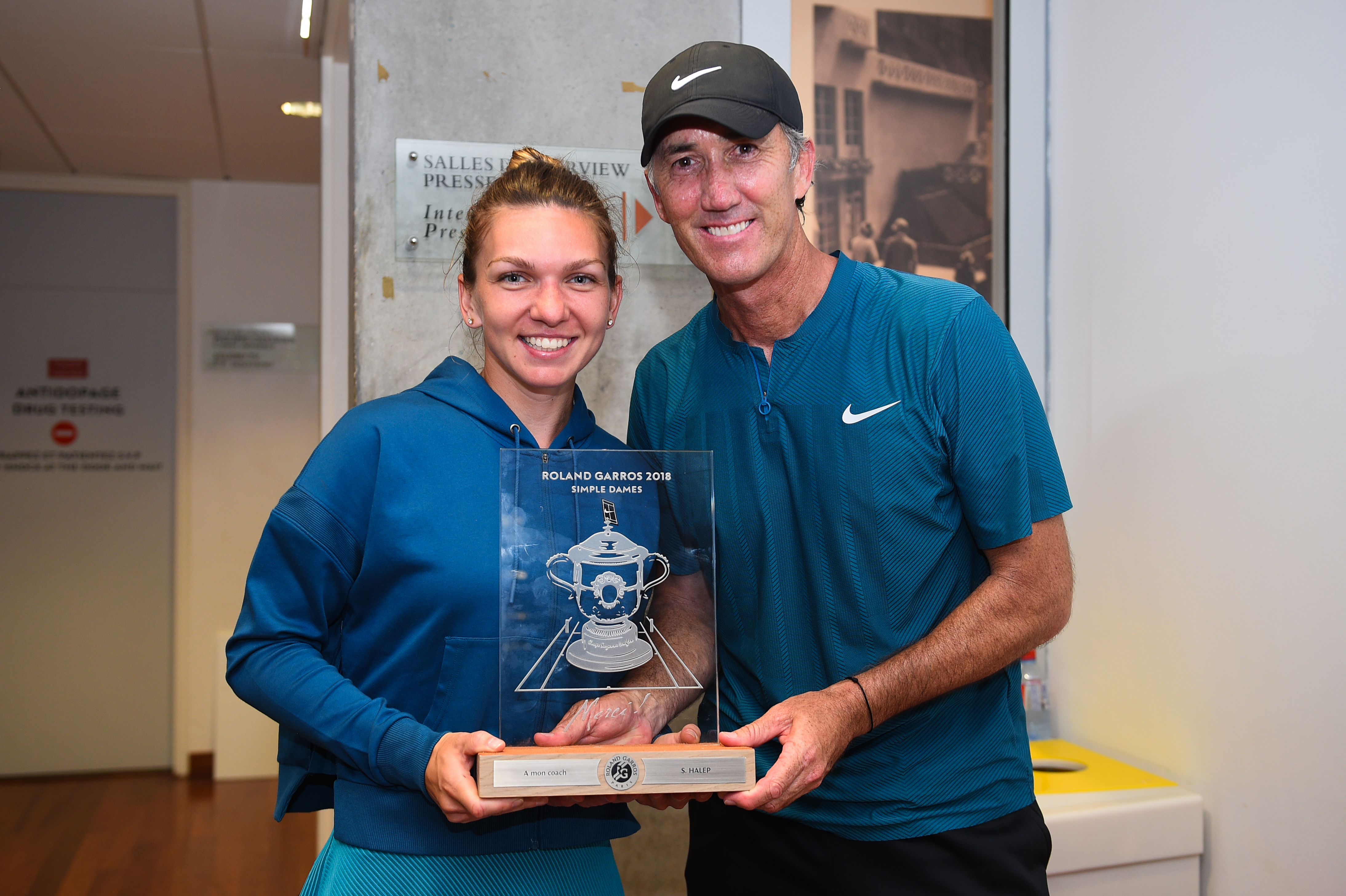 Simona Halep și Darren Cahill.
