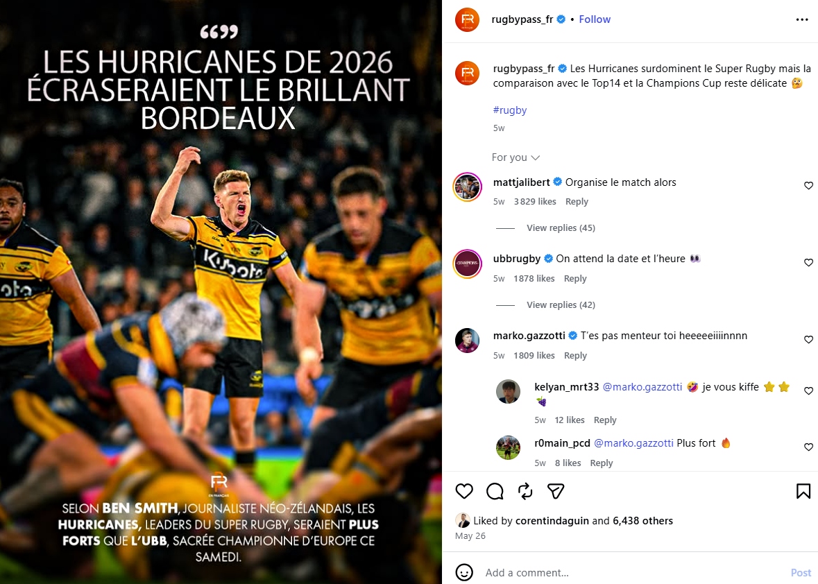 Publication de RugbyPass FR