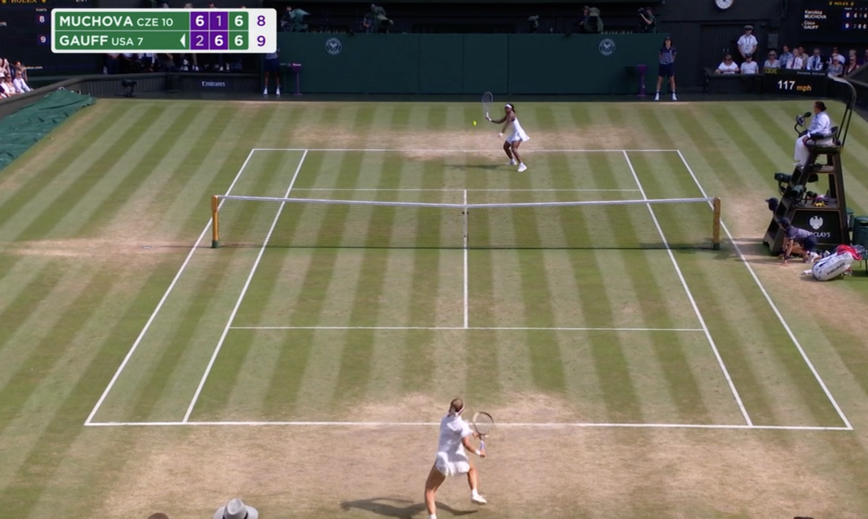 Gauff on match point up v Muchova.