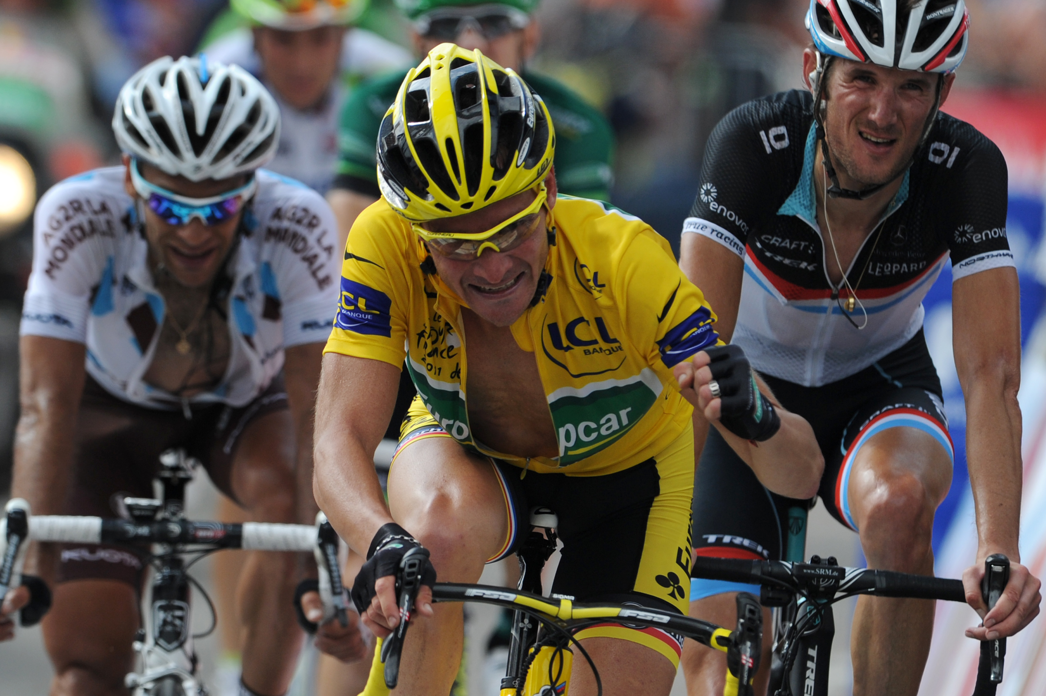 Thomas Voeckler im Gelben Trikot bei der Tour de France 2011