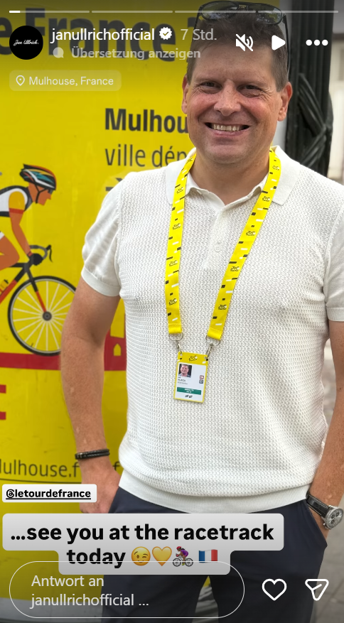 Jan Ullrich war bei der 14. Etappe der Tour de France zu Gast / Instagram @janullrichofficial