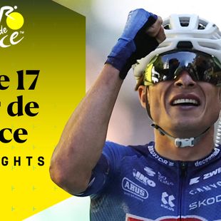 Highlights: Philipsen blows green jersey race wide open with thrilling Stage 17 win