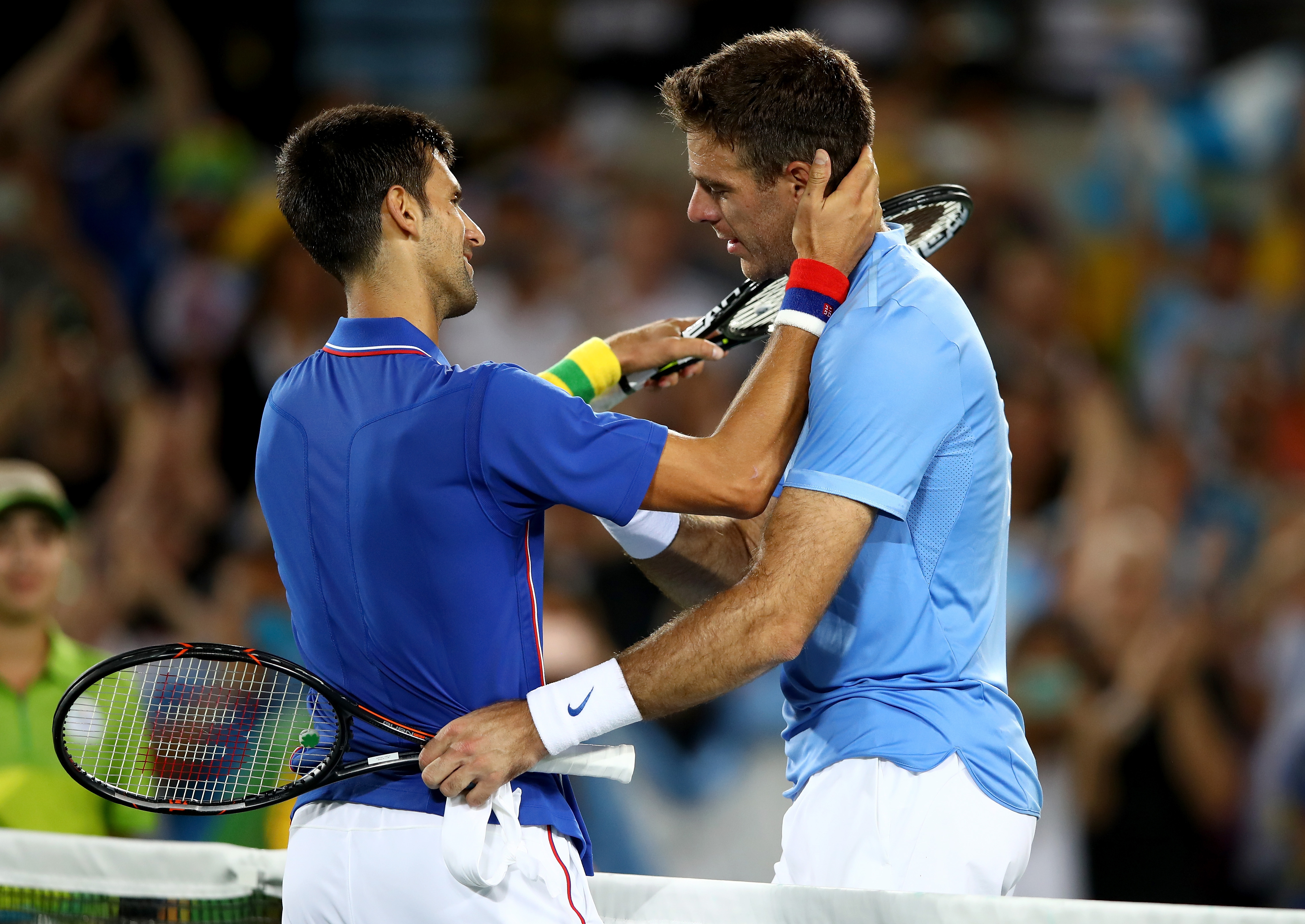Novak Djokovic și Juan Martin Del Potro la Jocurile Olimpice de la Rio 2016.