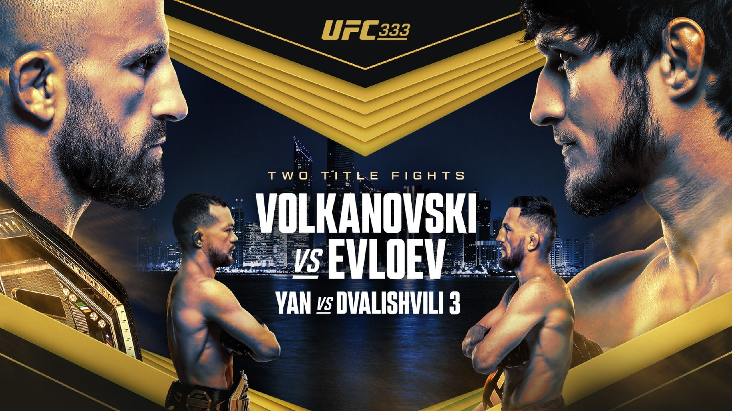 UFC 333 Preview - Volkanovski treft ongeslagen Evloev, Yan en Dvalishvili beslissen trilogie